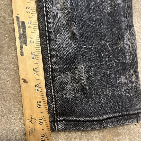 VALABASAS Jeans Men's Button Fly Stretch Skinny Distressed Black Size 38x30 - Picture 12 of 16